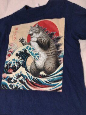 Mens Large Catzilla T Shirt-Good Condition-No Tags